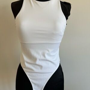 Zara White High-Neck Bodysuit